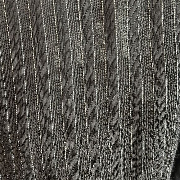 Eileen Fisher Women sheer black stripped single button cardigan wool blend top M - Picture 9 of 9